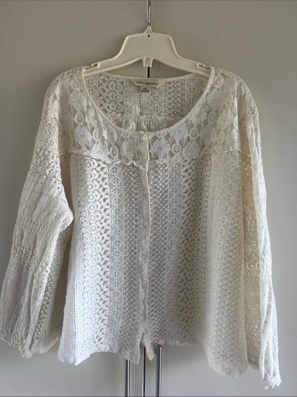 April Cornell Ivory Lace Cardigan